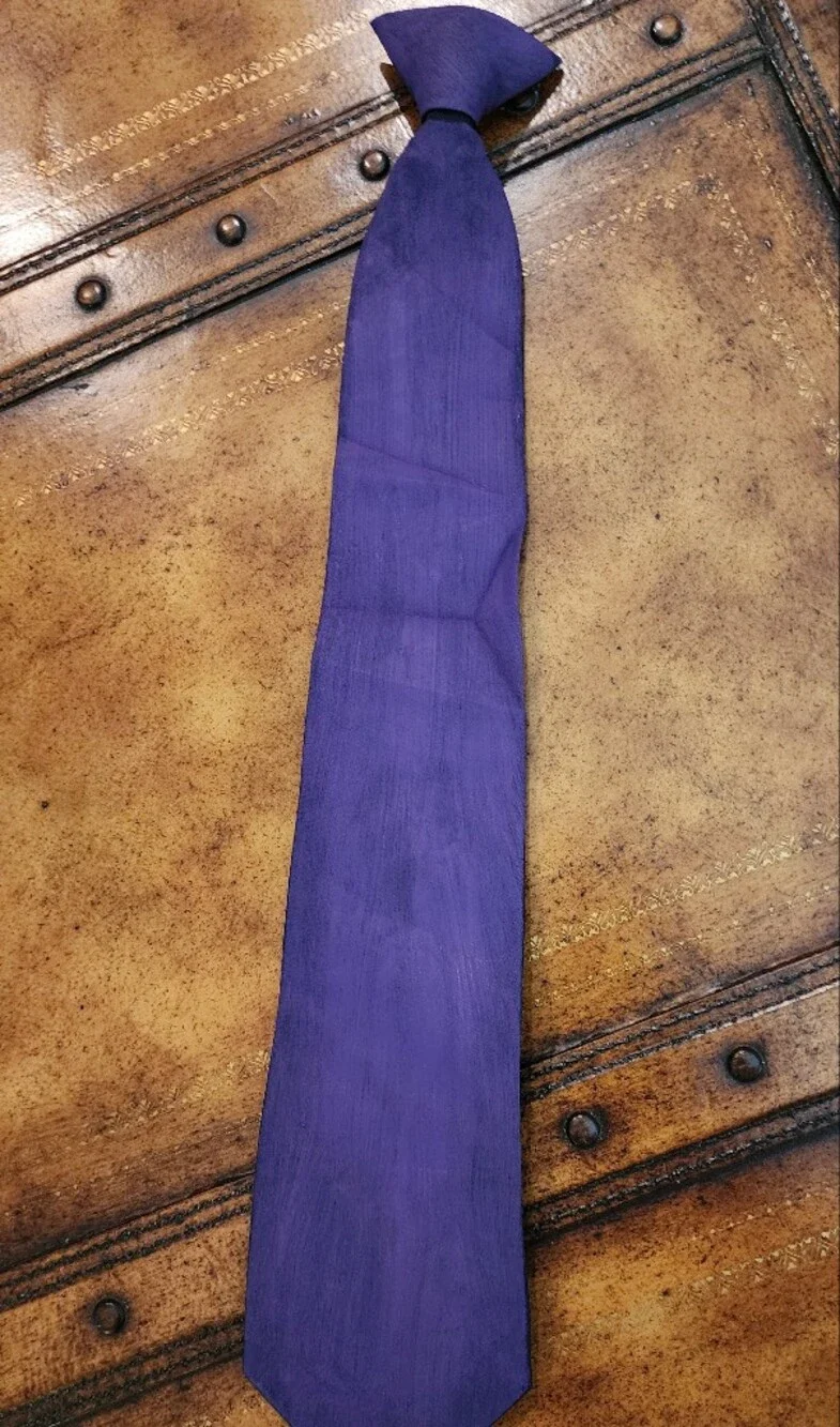 aUniform Purple Men’s Tie 100% Polyester Artistic Brushed Tonal Design